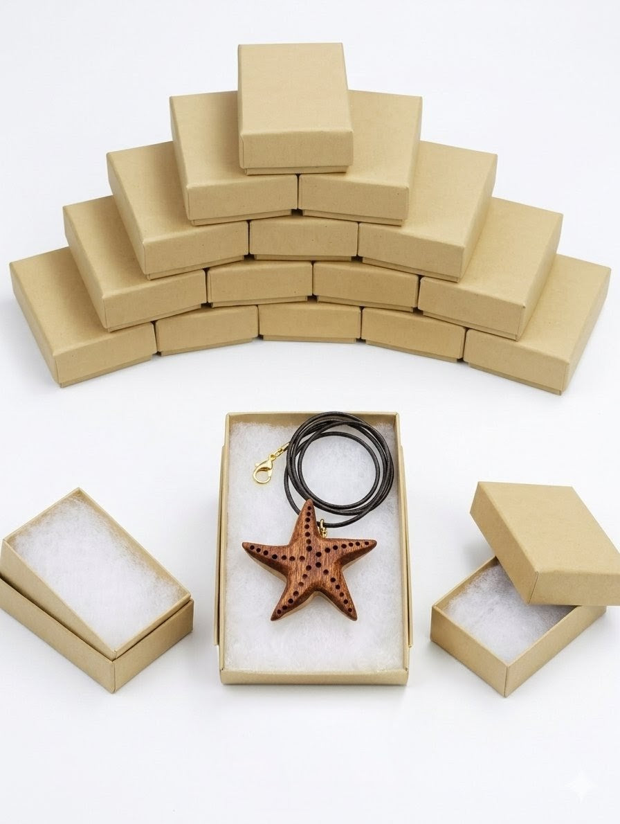 Tide & Timber: Hand-Carved Starfish Pendant