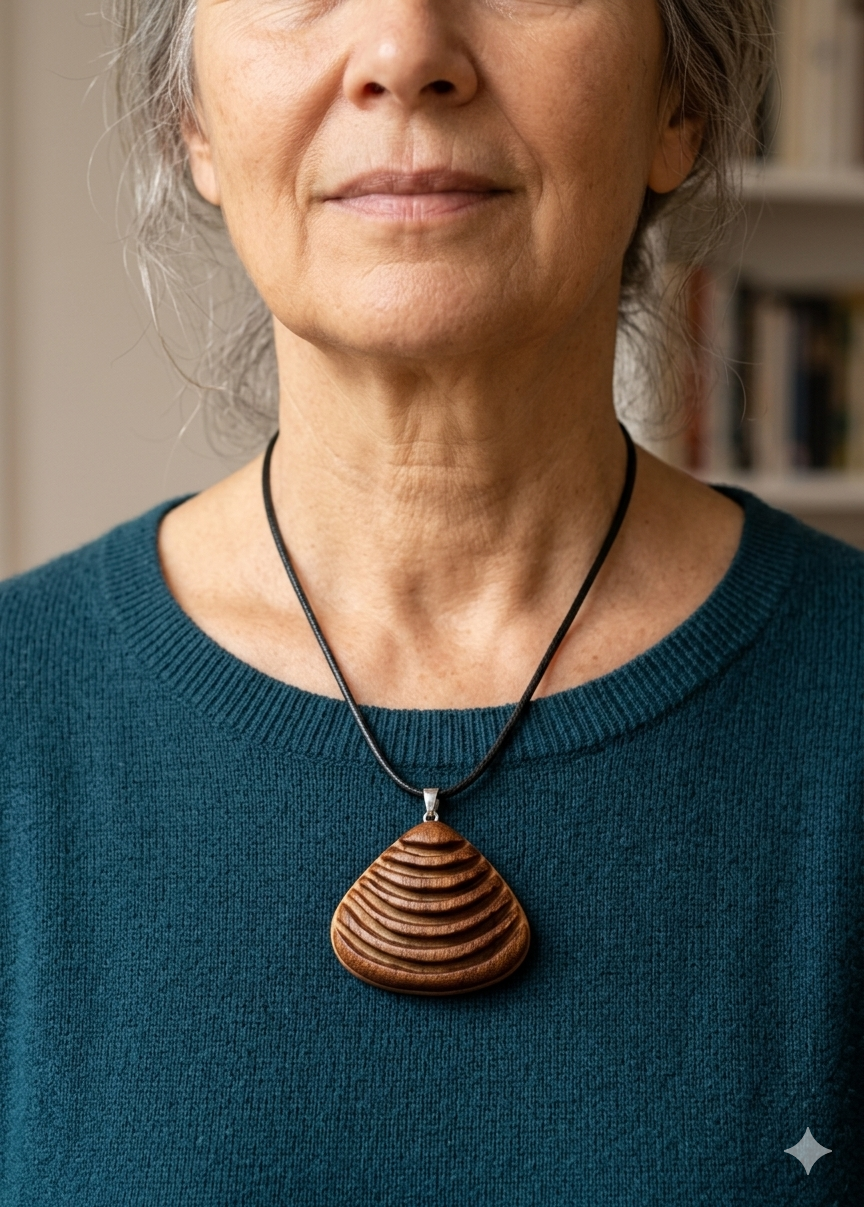 The Stratum | Hand-Carved Artisan Wooden Pendant