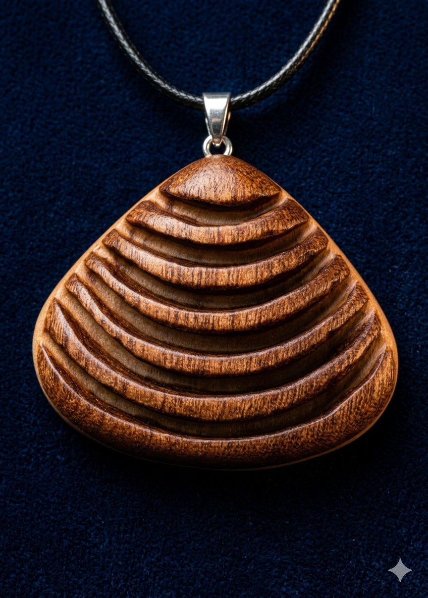 The Stratum | Hand-Carved Artisan Wooden Pendant