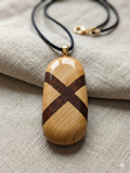 The Equilibrium Pendant – Handcrafted Inlaid Wood Necklace