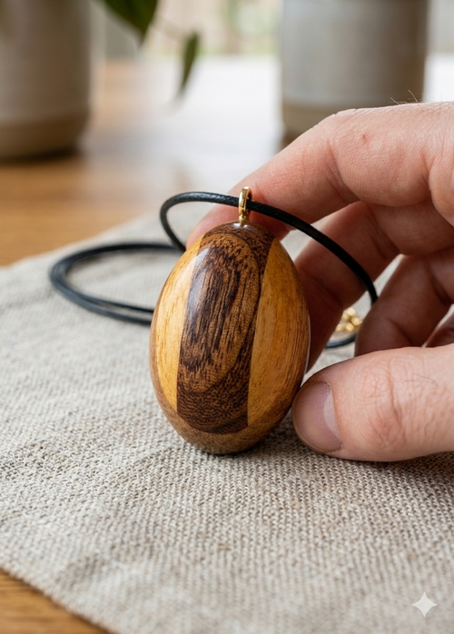 The Amulet of Arbor| Handcrafted Multi-Tone Wooden Pendant