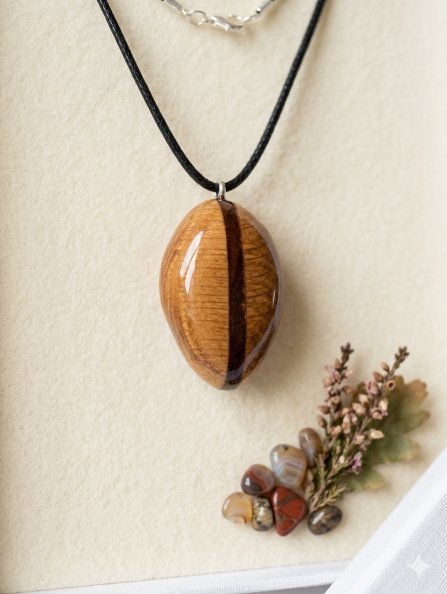 The Trinity Seed - Handmade Oak, Mahogany & Ash Wooden Pendant