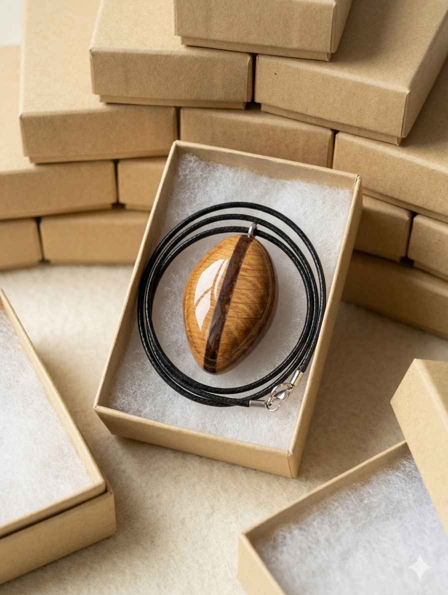 The Trinity Seed - Handmade Oak, Mahogany & Ash Wooden Pendant