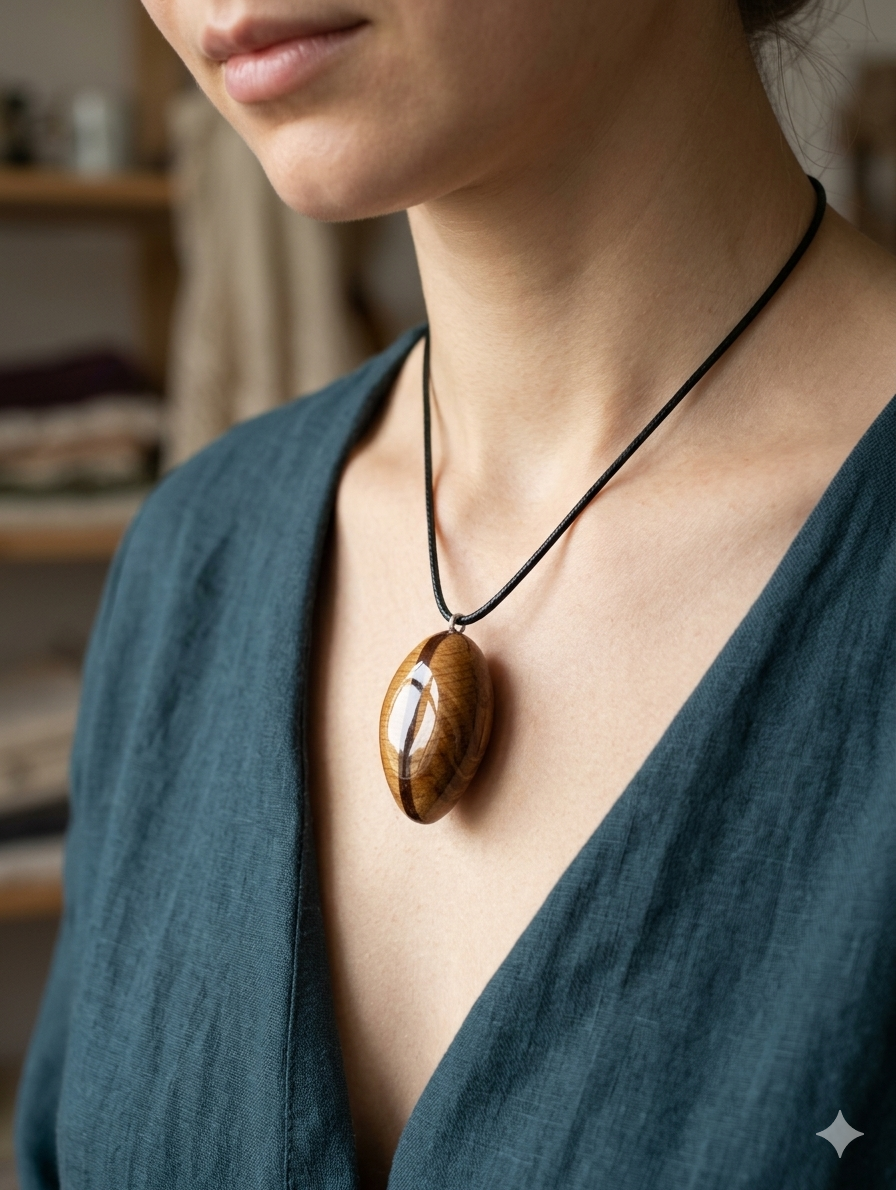 The Trinity Seed - Handmade Oak, Mahogany & Ash Wooden Pendant