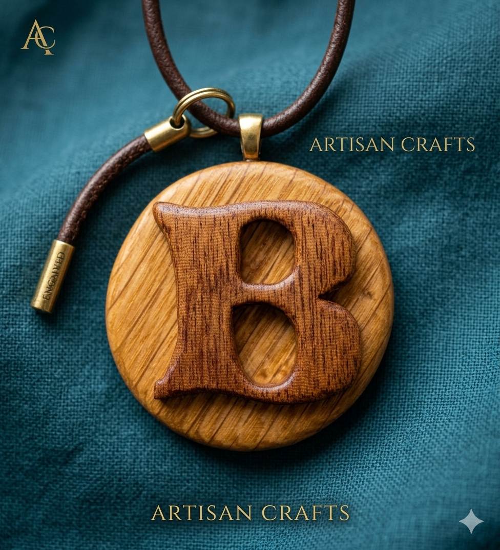 The Bespoke Bloom | Handcrafted Alphabetical Wood Pendant