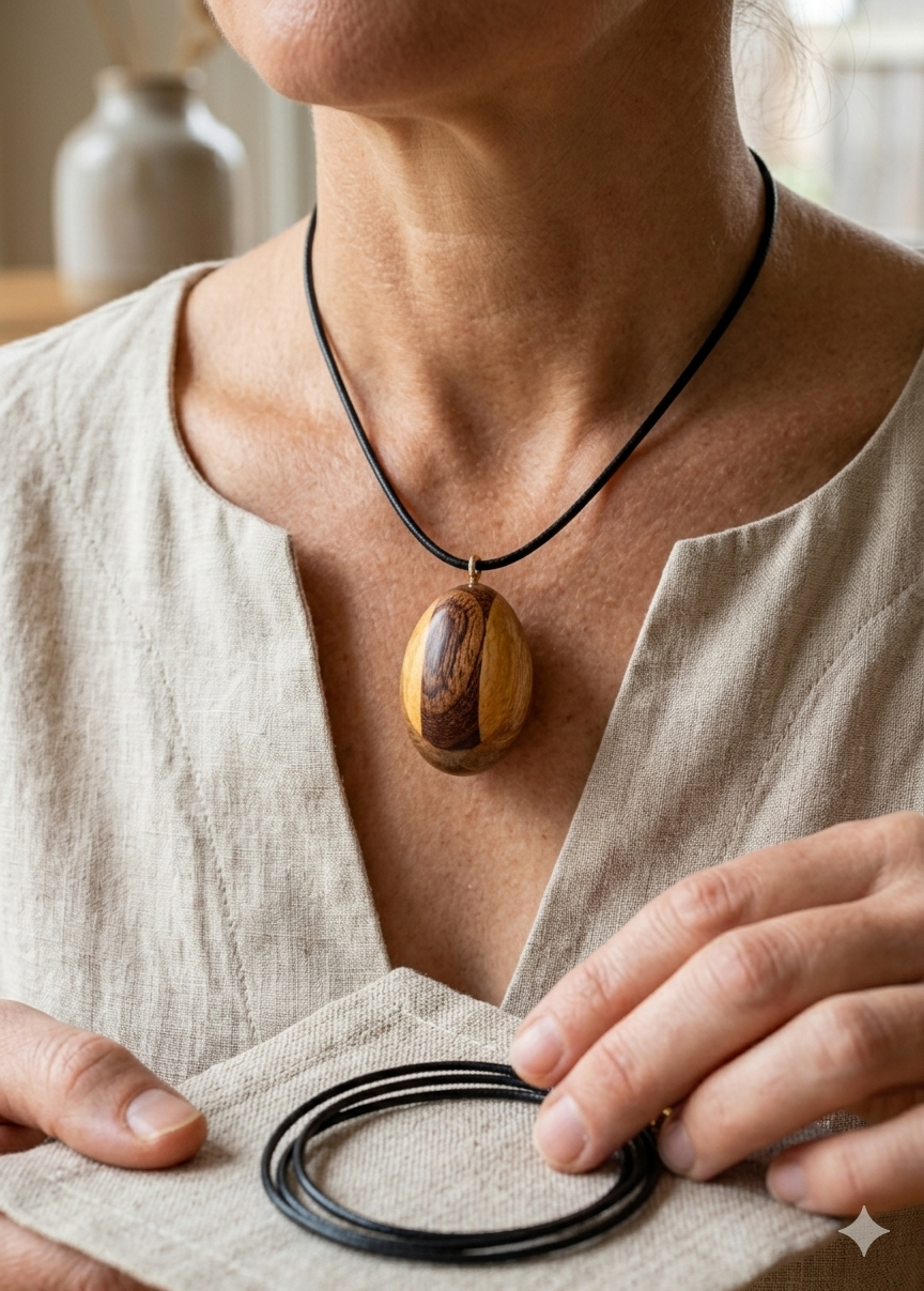 The Amulet of Arbor| Handcrafted Multi-Tone Wooden Pendant